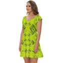 Abstract pattern geometric backgrounds   Short Sleeve Tiered Mini Dress View2