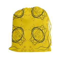 Abstract Pattern Geometric Backgrounds   Drawstring Pouch (2xl) by Eskimos