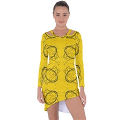Abstract Pattern Geometric Backgrounds   Asymmetric Cut-out Shift Dress by Eskimos