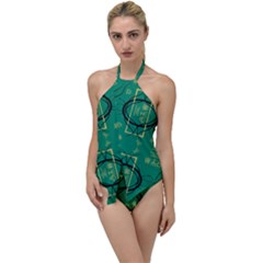 Abstract Pattern Geometric Backgrounds   Go With The Flow One Piece Swimsuit by Eskimos