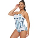 Abstract pattern geometric backgrounds   Retro Full Coverage Swimsuit View2