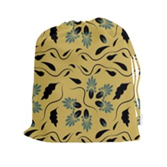 Folk Flowers Print Floral Pattern Ethnic Art Drawstring Pouch (2xl) by Eskimos