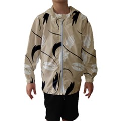 Folk Flowers Print Floral Pattern Ethnic Art Kids  Hooded Windbreaker by Eskimos