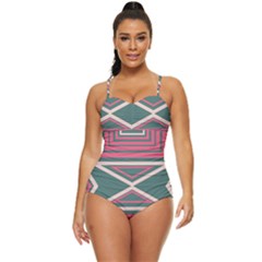 Abstract Pattern Geometric Backgrounds   Retro Full Coverage Swimsuit by Eskimos