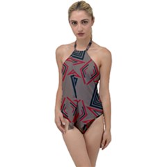 Abstract Pattern Geometric Backgrounds   Go With The Flow One Piece Swimsuit by Eskimos