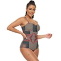 Abstract pattern geometric backgrounds   Retro Full Coverage Swimsuit View3