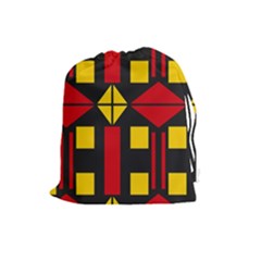 Abstract Pattern Geometric Backgrounds   Drawstring Pouch (large) by Eskimos