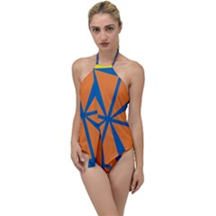 Abstract Pattern Geometric Backgrounds   Go With The Flow One Piece Swimsuit by Eskimos