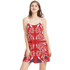 Floral Folk Damask Pattern Fantasy Flowers  Summer Frill Dress by Eskimos
