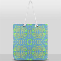 Floral Folk Damask Pattern Fantasy Flowers  Full Print Rope Handle Tote (large) by Eskimos