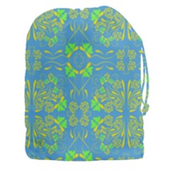 Floral Folk Damask Pattern Fantasy Flowers  Drawstring Pouch (3xl) by Eskimos