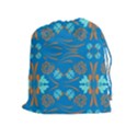 Floral folk damask pattern Fantasy flowers  Drawstring Pouch (XL) View1