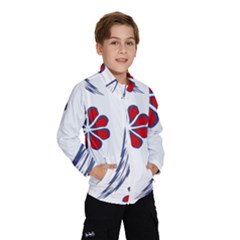 Folk Flowers Print Floral Pattern Ethnic Art Kids  Windbreaker by Eskimos