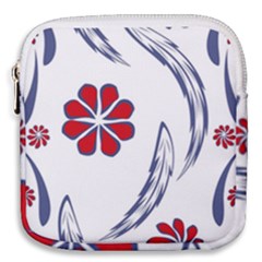Folk Flowers Print Floral Pattern Ethnic Art Mini Square Pouch by Eskimos