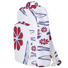 Folk Flowers Print Floral Pattern Ethnic Art Double Compartment Backpack by Eskimos
