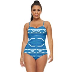 Abstract Pattern Geometric Backgrounds   Retro Full Coverage Swimsuit by Eskimos