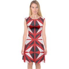 Abstract Pattern Geometric Backgrounds   Capsleeve Midi Dress by Eskimos