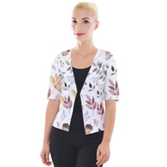 Flowers Pattern Cropped Button Cardigan by Sparkle