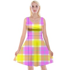 Pink Tartan-8 Reversible Velvet Sleeveless Dress by tartantotartanspink