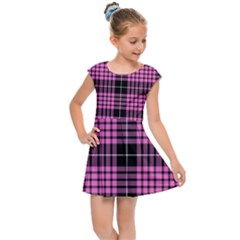 Pink Tartan 3 Kids  Cap Sleeve Dress by tartantotartanspink