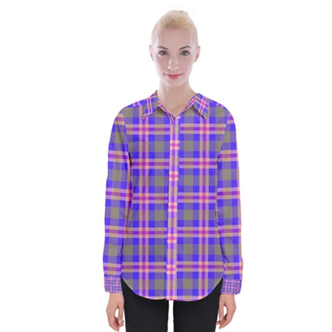 Tartan Purple Womens Long Sleeve Shirt by tartantotartanspink