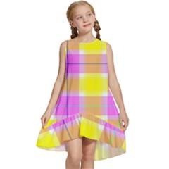 Pink Tartan-8 Kids  Frill Swing Dress by tartantotartanspink2