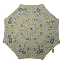 Floral Folk Damask Pattern Fantasy Flowers  Hook Handle Umbrellas (small) by Eskimos
