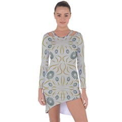 Floral Folk Damask Pattern Fantasy Flowers  Asymmetric Cut-out Shift Dress by Eskimos