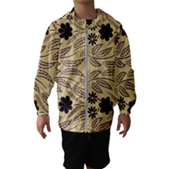 Folk Flowers Print Floral Pattern Ethnic Art Kids  Hooded Windbreaker by Eskimos