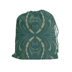 Floral Folk Damask Pattern Fantasy Flowers  Drawstring Pouch (xl) by Eskimos