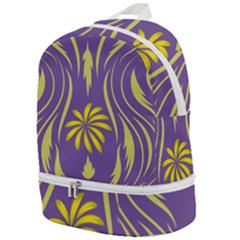 Folk Flowers Print Floral Pattern Ethnic Art Zip Bottom Backpack by Eskimos
