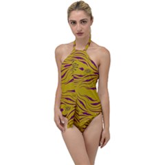  Folk Flowers Print Floral Pattern Ethnic Art Go With The Flow One Piece Swimsuit by Eskimos