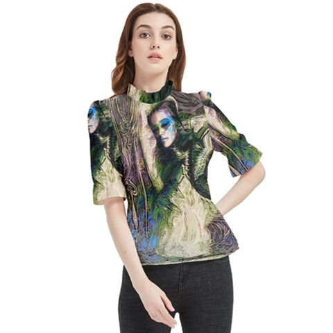 My Mucha Moment Frill Neck Blouse by MRNStudios