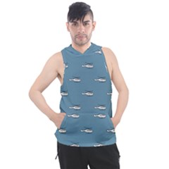 Cartoon Sketchy Helicopter Drawing Motif Pattern Men s Sleeveless Hoodie by dflcprintsclothing