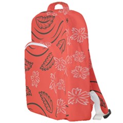 Folk Flowers Print Floral Pattern Ethnic Art Double Compartment Backpack by Eskimos
