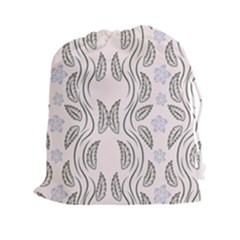 Folk Flowers Print Floral Pattern Ethnic Art Drawstring Pouch (2xl) by Eskimos