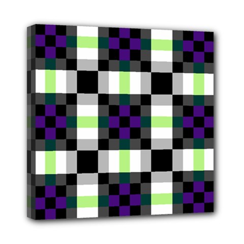 Agender Flag Plaid With Difference Mini Canvas 8  X 8  (stretched) by WetdryvacsLair