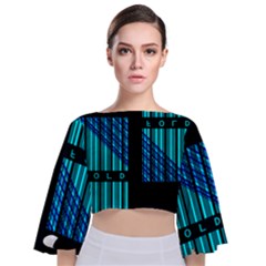Folding For Science Tie Back Butterfly Sleeve Chiffon Top by WetdryvacsLair