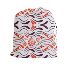 Folk Flowers Print Floral Pattern Ethnic Art Drawstring Pouch (2xl) by Eskimos