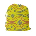 Folk flowers print Floral pattern Ethnic art Drawstring Pouch (2XL) View2