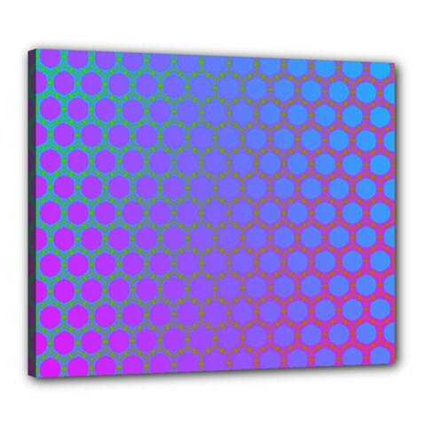 Hex Circle Points Vaporwave One Canvas 24  X 20  (stretched) by WetdryvacsLair