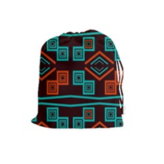 Abstract Pattern Geometric Backgrounds   Drawstring Pouch (large) by Eskimos