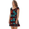 Abstract pattern geometric backgrounds   Short Sleeve Tiered Mini Dress View2