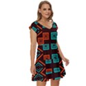 Abstract pattern geometric backgrounds   Short Sleeve Tiered Mini Dress View3
