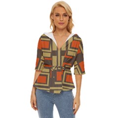 Abstract Geometric Design    Lightweight Drawstring Hooded Top by Eskimos