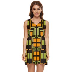 Abstract Geometric Design    Tiered Sleeveless Mini Dress by Eskimos