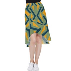 Abstract Geometric Design    Frill Hi Low Chiffon Skirt by Eskimos
