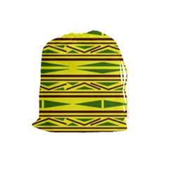 Abstract Pattern Geometric Backgrounds Drawstring Pouch (large) by Eskimos