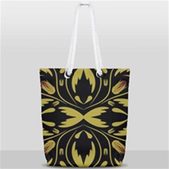 Folk Flowers Print Floral Pattern Ethnic Art Full Print Rope Handle Tote (small) by Eskimos