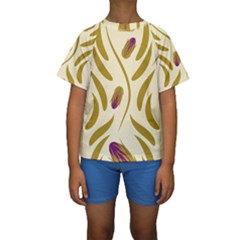 Folk Flowers Print Floral Pattern Ethnic Art Kids  Short Sleeve Swimwear by Eskimos